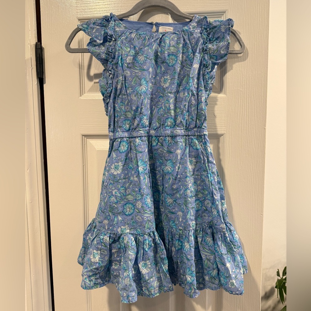 J Crew Crew Cuts Floral Blue girls spring Dress